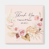 Blush PInk Boho Aquarelle Florale merci