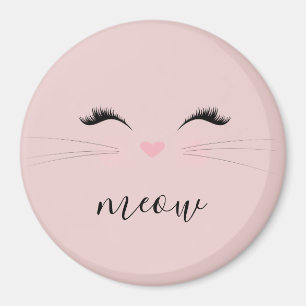 Aimant Blush PInk Meow Whiskers Kitty