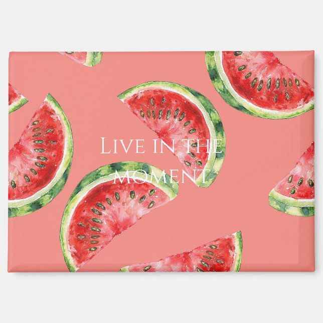 Aimant Blush Rose Red Green Watermelons (Recto)
