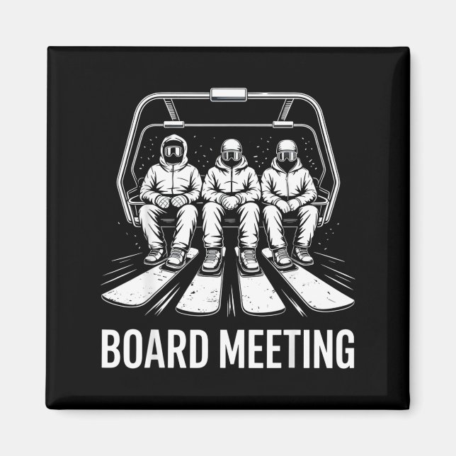 Aimant Board Meeting Snowboarders Skiing Enthusiasts Wint (Devant)