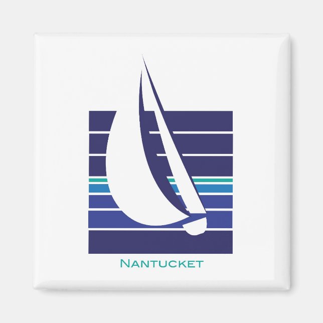 Aimant Boat Blues Carré_Aimant Nantucket (Devant)