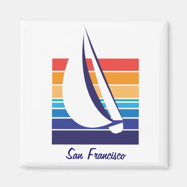 Aimant Boat Color Carré_San Francisco (Devant)