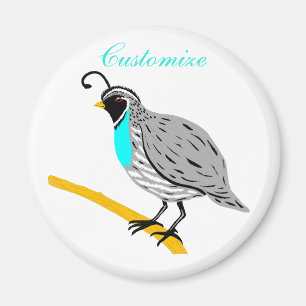 Aimant Bobwhite Quail à gorge bleue Thunder_Cove