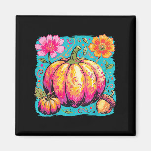 Aimant Boho Floral Thanksgiving Saison Citrouille Vibes d