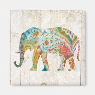 Aimant Boho Paisley Elephant II