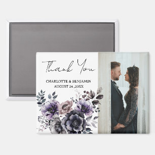 Aimant Boho Purple Mariage Floral Merci