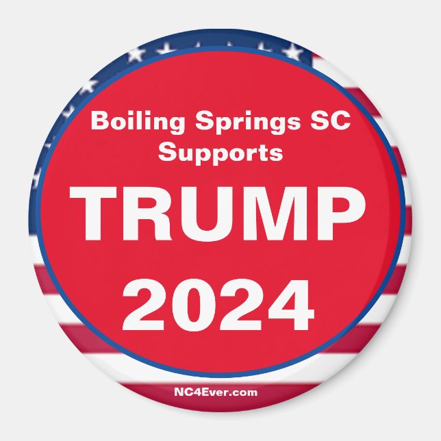 Aimant Boiling Springs SC prend en charge TRUMP 2024 Patr (Devant)