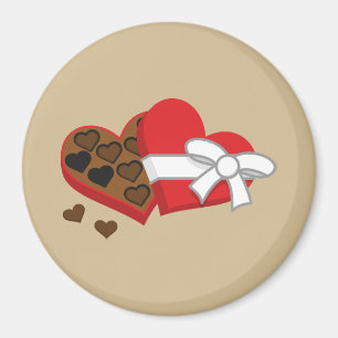 Aimant Boîte à cadeaux au chocolat au coeur - Saint-Valen