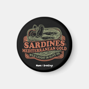 Aimant Boîte de sardines méditerranéennes vintage Rétro S