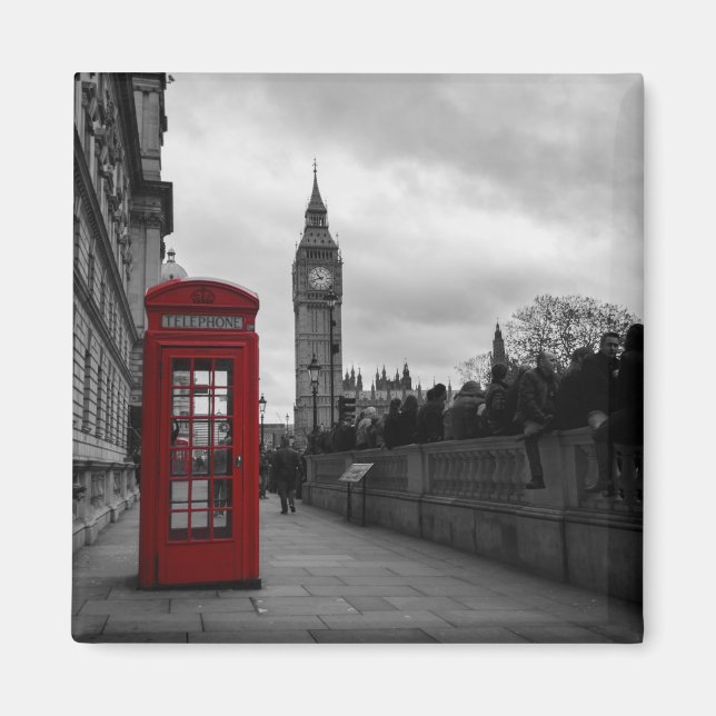 Aimant Boîte téléphonique rouge dans l'aimant londonien (Devant)