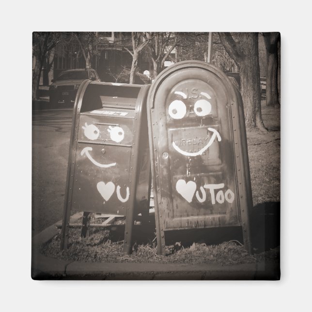 Aimant boîtes aux lettres d'amour : je t'aime (Devant)