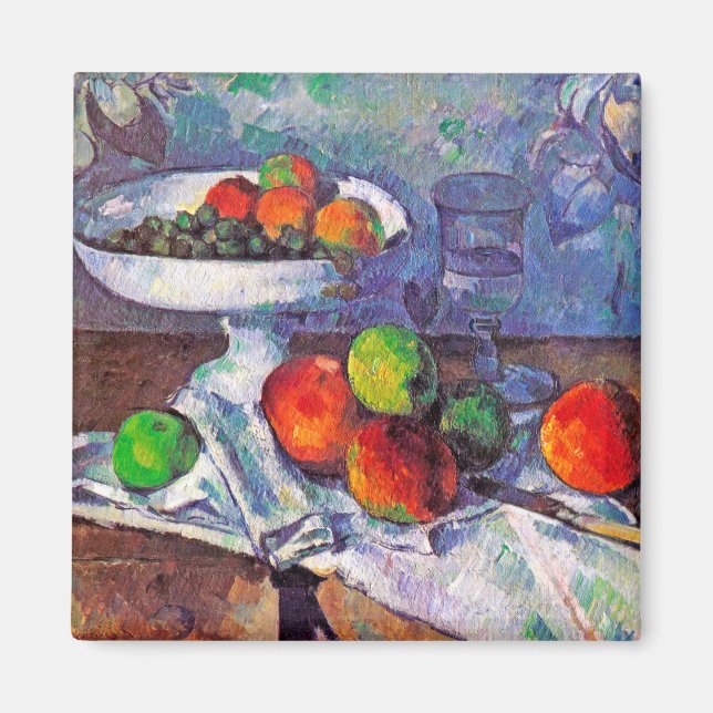 Aimant Bol à fruits, Verre et Pommes, Cézanne (Devant)