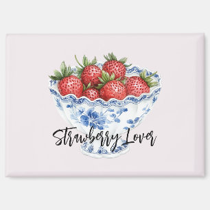 Aimant Bol de l'amour de fraise blanc bleu