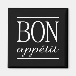 Aimant BON APPETIT Kitchen Typographie Citation Noir