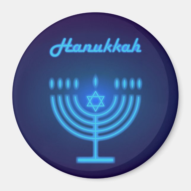 Aimant Bon Logo du Festival Hanoukka Menorah (Devant)
