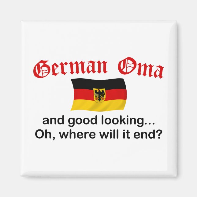 Aimant Bon look allemand Oma (Devant)