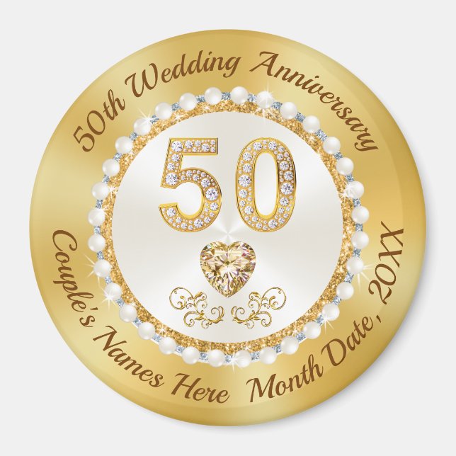 Aimant Bon marché, 50e anniversaire de Mariage favorise l (Devant)