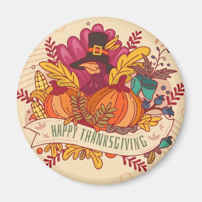 Aimant Bon thanksgiving magnétique (Devant)