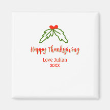 Bon thanksgiving rouge vert feuilles nom de cerise