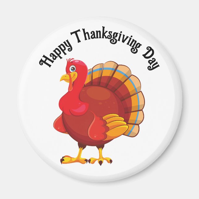 Aimant Bon thanksgiving Turquie magnétique (Devant)