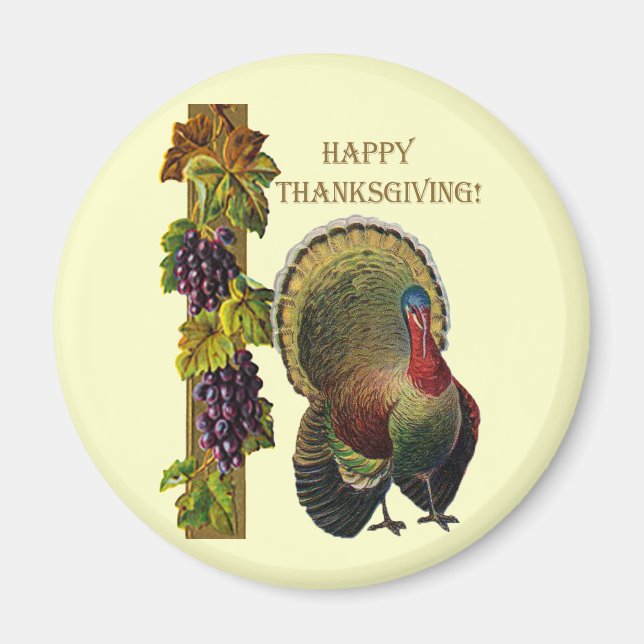 Aimant Bon thanksgiving vintage Turquie (Devant)