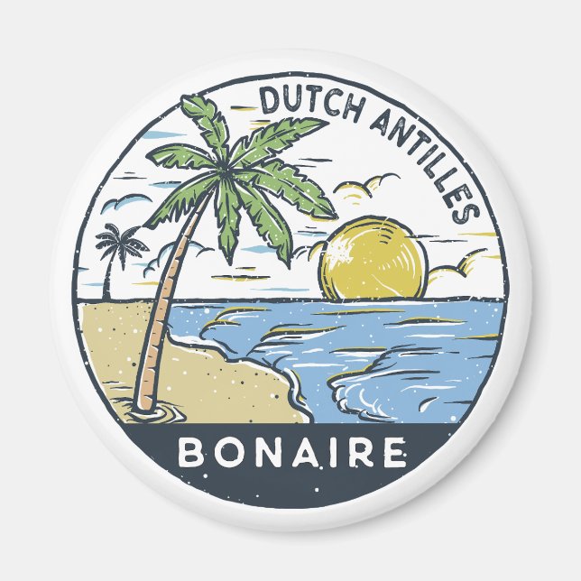 Aimant Bonaire Antilles néerlandaises Vintage (Devant)