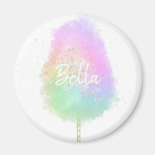 Aimant Bonbon de coton parties scintillant arc-en-ciel mi
