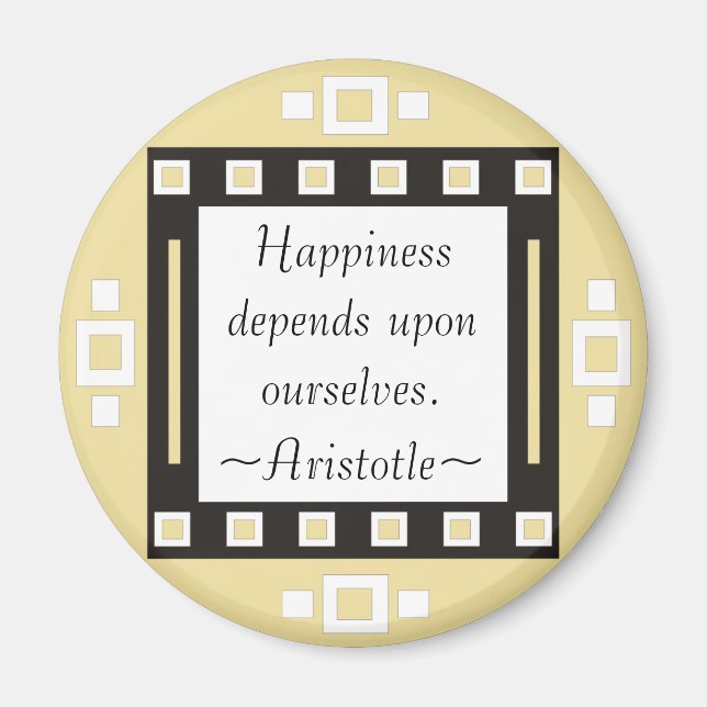 Aimant Bonheur - Citation Aristote - Motivationnel (Devant)