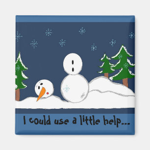 Aimant Bonhomme de neige avec citation