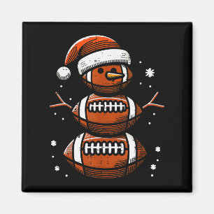 Aimant Bonhomme de neige de football américain de Noël Xm