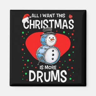 Aimant Bonhomme de neige de Noël drôle batteur tambours p