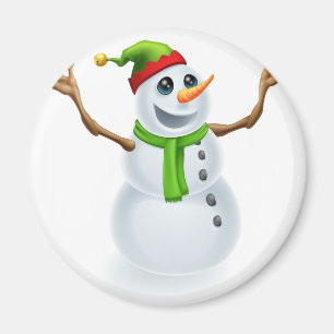 Aimant Bonhomme de neige de Noël heureux
