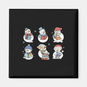 Aimant Bonhomme de neige de Noël Livre de lecture Cadeaux