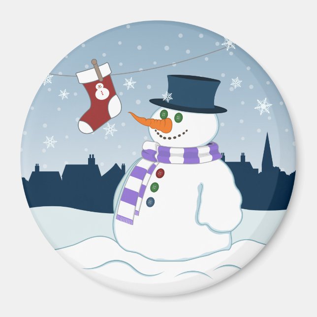 Aimant Bonhomme de neige et Noël de bas (Devant)