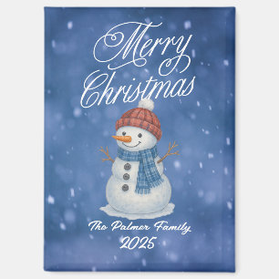 Aimant Bonhomme de neige fantaisiste Joyeux Noël