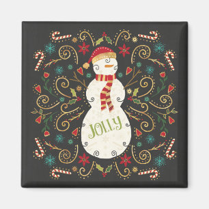 Aimant Bonhomme de neige gai de vacances d'Otomi