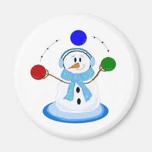 Aimant Bonhomme de neige jongleur