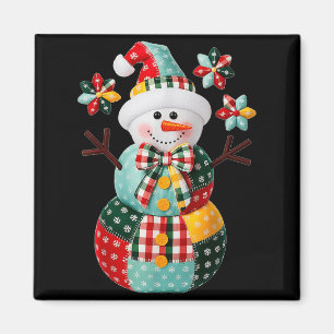 Aimant Bonhomme de neige patchwork Noël Prépa Mignon Xmas