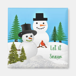 Aimant Bonhomme de neige Saison Hivernale Qu'il neige Fri
