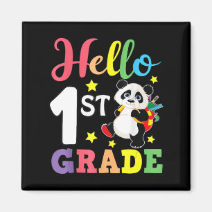 Aimant Bonjour 1ère Année Cute Panda Retour À L'École Étu
