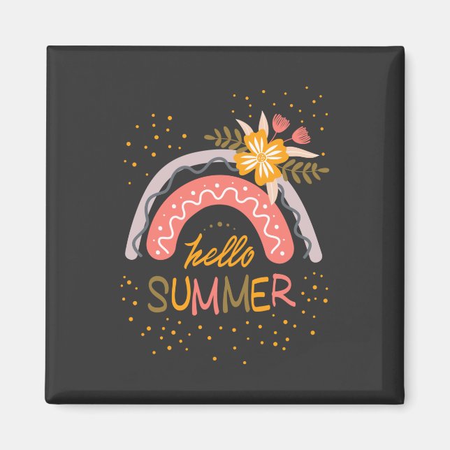 Aimant Bonjour école, Bonjour vacances d'été (Devant)