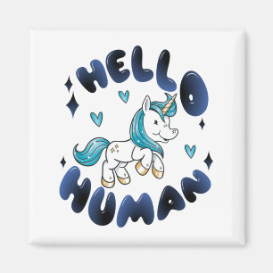 Aimant Bonjour humain Lovely Unicorn