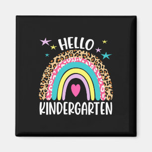 Aimant Bonjour jardin d'enfants Rainbow premier jour reto