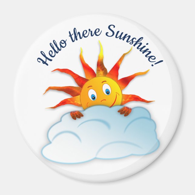 Aimant Bonjour Sunshine Magnet, Soleil Souriant (Devant)