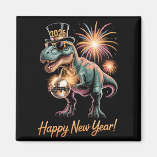 Aimant Bonne année 2026 Dinosaure T-shirt drôle de dino p