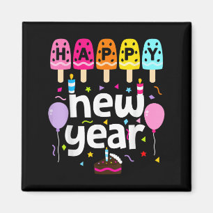 Aimant Bonne année 2026 Nouvel An Soirée Enfants Filles