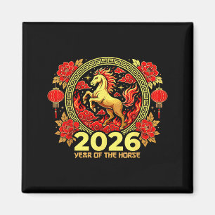 Aimant Bonne année chinoise du cheval de feu Chinois Z