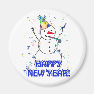Aimant Bonne année de la fête du bonhomme de neige