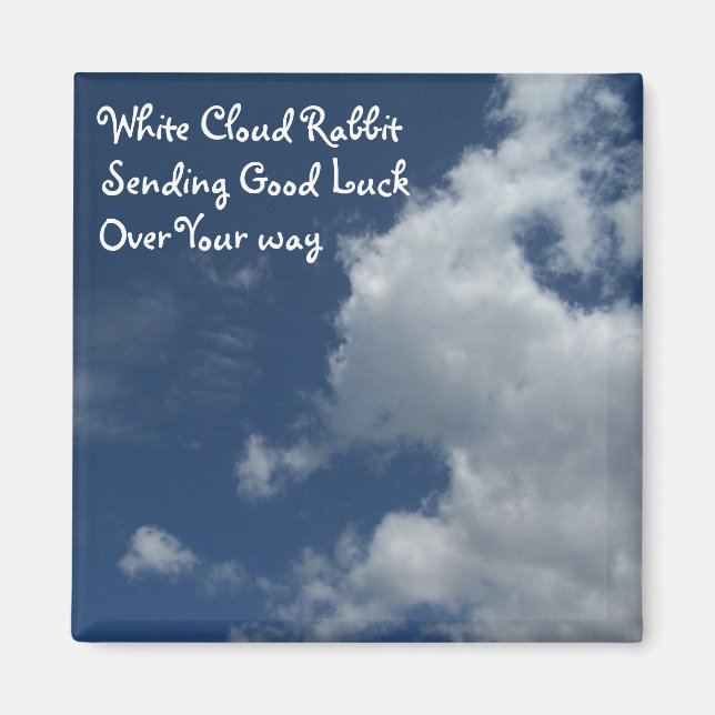 Aimant Bonne chance Nuage de lapin (Devant)