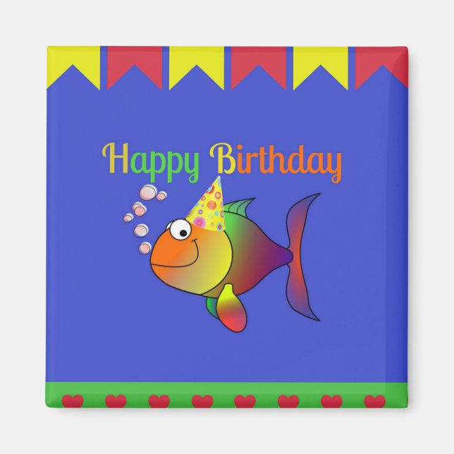 Aimant Bonne fête d'anniversaire (Devant)